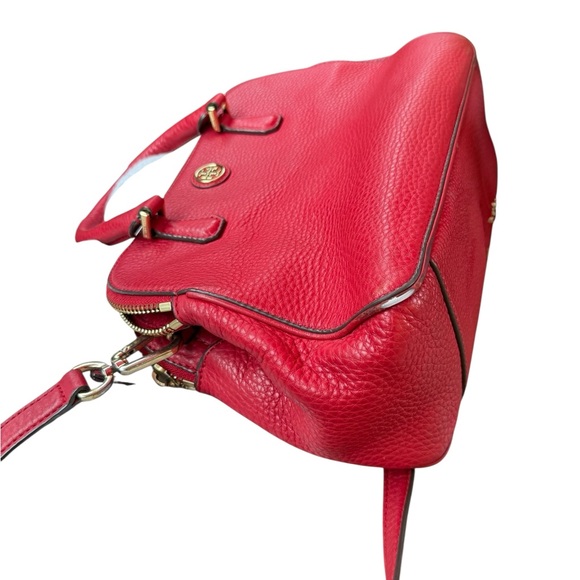 Tory Burch Crossbody Bag Purse Vibrant Red Satchel - Picture 5 of 8